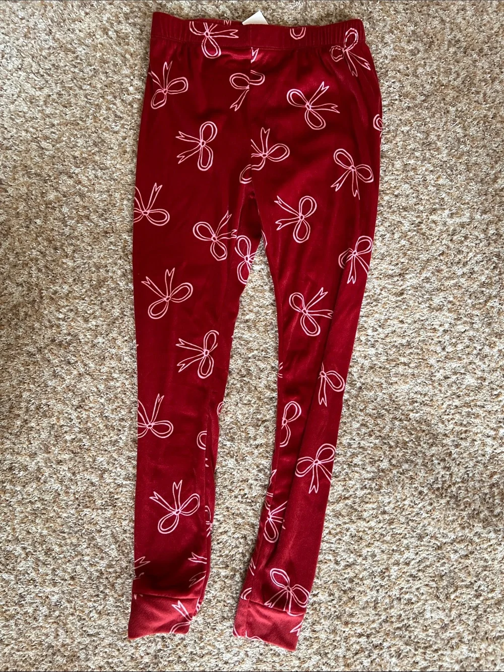 Cat & Jack Red Bow Print Long Sleeve Top